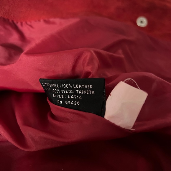 RARE & RESTORED 80s Chia Red and Black Cropped Thriller Suede Jacket - Picture 11 of 11